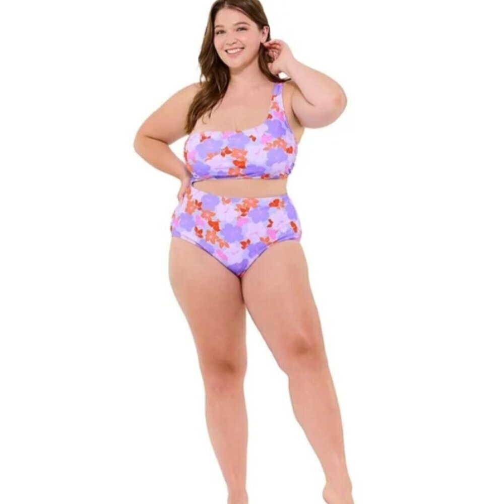 Ninety-Nine Degrees One Shoulder One-Piece Swimsuit Lush Tropics - Picture 2 of 7